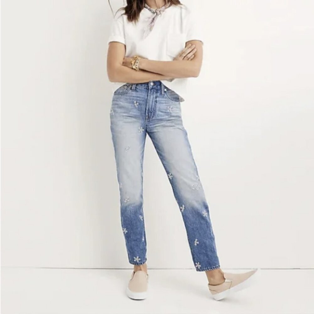 💛 Madewell "The Perfect Summer Jean" w/ Embroidered Daisy Flowers | Size 25